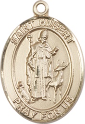 [8045KT] 14kt Gold Saint Hubert of Liege Medal