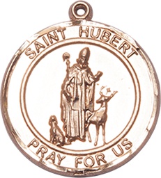 [8045RDKT] 14kt Gold Saint Hubert of Liege Medal