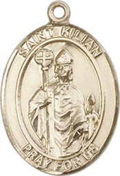 [8067KT] 14kt Gold Saint Kilian Medal