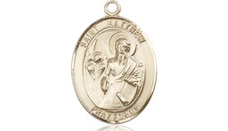 [8074KT] 14kt Gold Saint Matthew the Apostle Medal