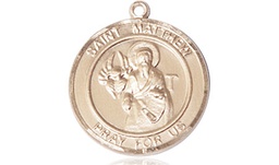 [8074RDKT] 14kt Gold Saint Matthew the Apostle Medal