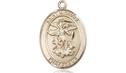 [8076KT] 14kt Gold Saint Michael the Archangel Medal