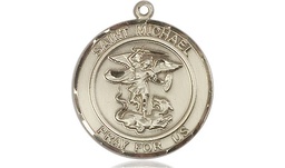 [8076RDKT] 14kt Gold Saint Michael the Archangel Medal
