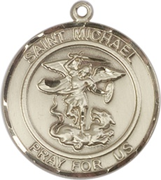 [8076RDKT] 14kt Gold Saint Michael the Archangel Medal