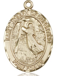 [6057KT] 14kt Gold Saint Joseph of Cupertino Medal
