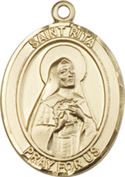 [8094KT] 14kt Gold Saint Rita of Cascia Medal