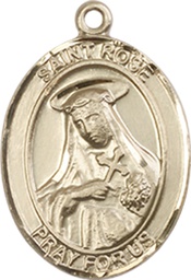 [8095KT] 14kt Gold Saint Rose of Lima Medal