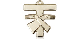 [6071KT] 14kt Gold Franciscan Cross Medal