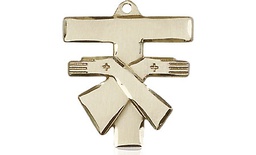 [6072KT] 14kt Gold Franciscan Cross Medal
