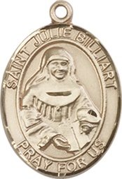 [8117KT] 14kt Gold Saint Julie Billiart Medal