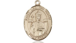 [8120KT] 14kt Gold Saint Leo the Great Medal