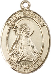 [8122KT] 14kt Gold Saint Bridget of Sweden Medal