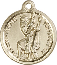[0192CKT] 14kt Gold Saint Christopher Medal