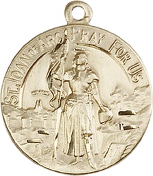 [0193KT] 14kt Gold Saint Joan of Arc Medal