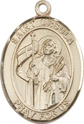 [8127KT] 14kt Gold Saint Ursula Medal