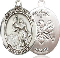 [8053SS5] Sterling Silver Saint Joan of Arc National Guard Medal