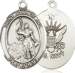 [8053SS6] Sterling Silver Saint Joan of Arc Navy Medal