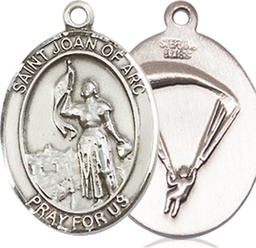 [8053SS7] Sterling Silver Saint Joan of Arc Paratrooper Medal