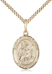 [8054GF/18G] 14kt Gold Filled Saint John the Baptist Pendant on a 18 inch Gold Plate Light Curb chain