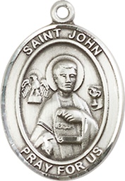 [8056SSY] Sterling Silver Saint John the Apostle Medal - With Box