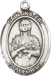 [8061SS] Sterling Silver Saint Kateri Medal