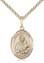 [8063GF/18G] 14kt Gold Filled Saint Lawrence Pendant on a 18 inch Gold Plate Light Curb chain