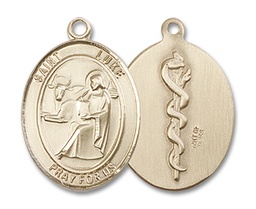 [8068GF8] 14kt Gold Filled Saint Luke the Apostle Doctor Medal