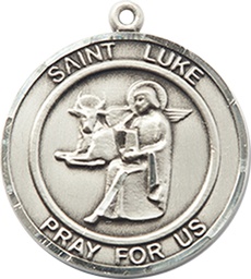 [8068RDSS] Sterling Silver Saint Luke the Apostle Medal