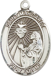 [8072SSY] Sterling Silver Saint Margaret Mary Alacoque Medal - With Box