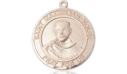 [8073RDGF] 14kt Gold Filled Saint Maximilian Kolbe Medal