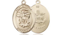 [8076GF2] 14kt Gold Filled Saint Michael Army Medal