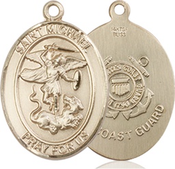 [8076GF3] 14kt Gold Filled Saint Michael Coast Guard Medal