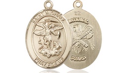 [8076GF5] 14kt Gold Filled Saint Michael National Guard Medal