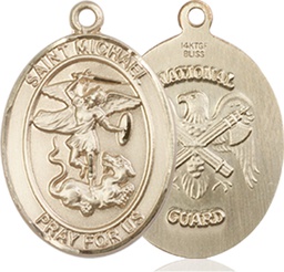 [8076GF5] 14kt Gold Filled Saint Michael National Guard Medal