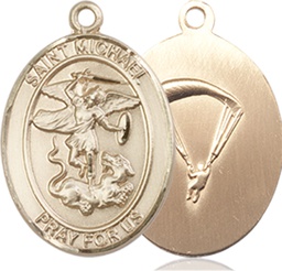 [8076GF7] 14kt Gold Filled Saint Michael Paratrooper Medal