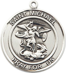 [8076RDSS] Sterling Silver Saint Michael the Archangel Medal