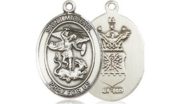[8076SS1] Sterling Silver Saint Michael Air Force Medal