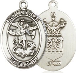 [8076SS1] Sterling Silver Saint Michael Air Force Medal