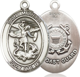 [8076SS3] Sterling Silver Saint Michael Coast Guard Medal