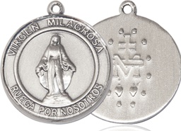 [8078RDSPSS] Sterling Silver Virgen Milagrosa Medal
