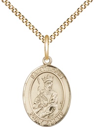 [8081GF/18G] 14kt Gold Filled Saint Louis Pendant on a 18 inch Gold Plate Light Curb chain