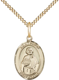 [8083GF/18G] 14kt Gold Filled Saint Philip the Apostle Pendant on a 18 inch Gold Plate Light Curb chain
