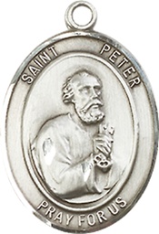 [8090SSY] Sterling Silver Saint Peter the Apostle Medal - With Box