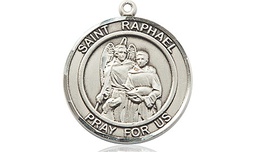 [8092RDSS] Sterling Silver Saint Raphael the Archangel Medal