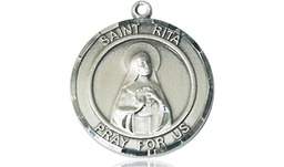 [8094RDSS] Sterling Silver Saint Rita of Cascia Medal