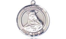 [8095RDSS] Sterling Silver Saint Rose of Lima Medal