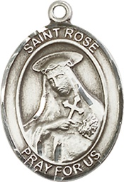 [8095SSY] Sterling Silver Saint Rose of Lima Medal - With Box