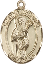 [8099GF] 14kt Gold Filled Saint Scholastica Medal