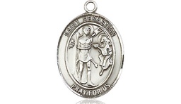 [8100SSY] Sterling Silver Saint Sebastian Medal - With Box