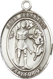[8100SSY] Sterling Silver Saint Sebastian Medal - With Box